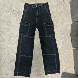 Wild Fable High Rise Cargo Jeans Black